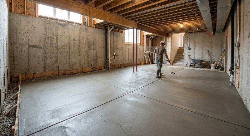 Basement Concrete Installation in Jeffersonville, IN